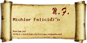 Michler Felicián névjegykártya